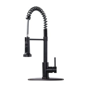 Single Handle Pull Down Sprayer Kitchen Faucet Spring Kitchen Sink Faucet in Oil Rubbed Bronze