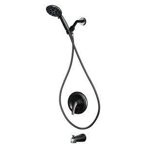 Single Handle 7-Spray Tub and Shower Faucet 1.8 GPM with Handheld Shower Head in Oil Rubbed Bronze Valve Included