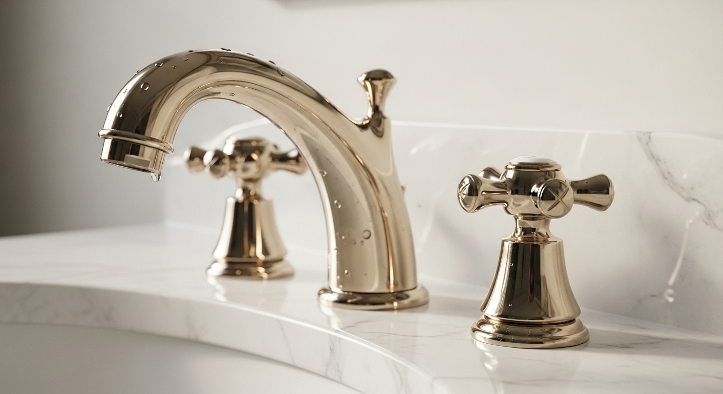 polished nickel faucet bath