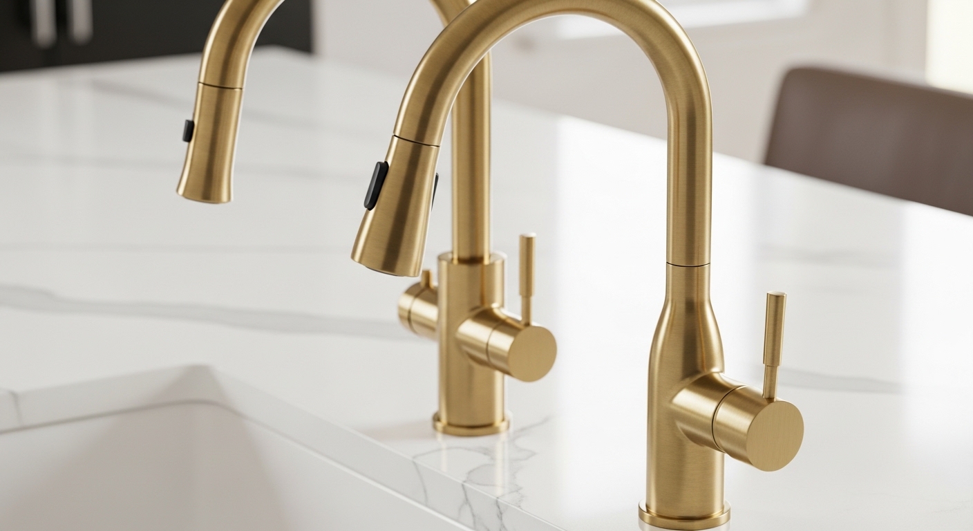 brushed gold osmosis faucet