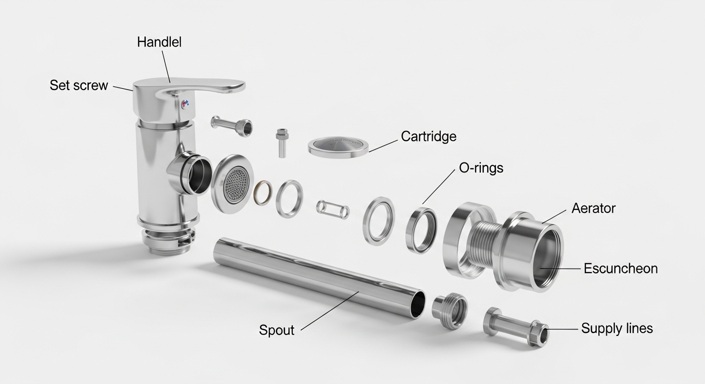 chrome faucet parts