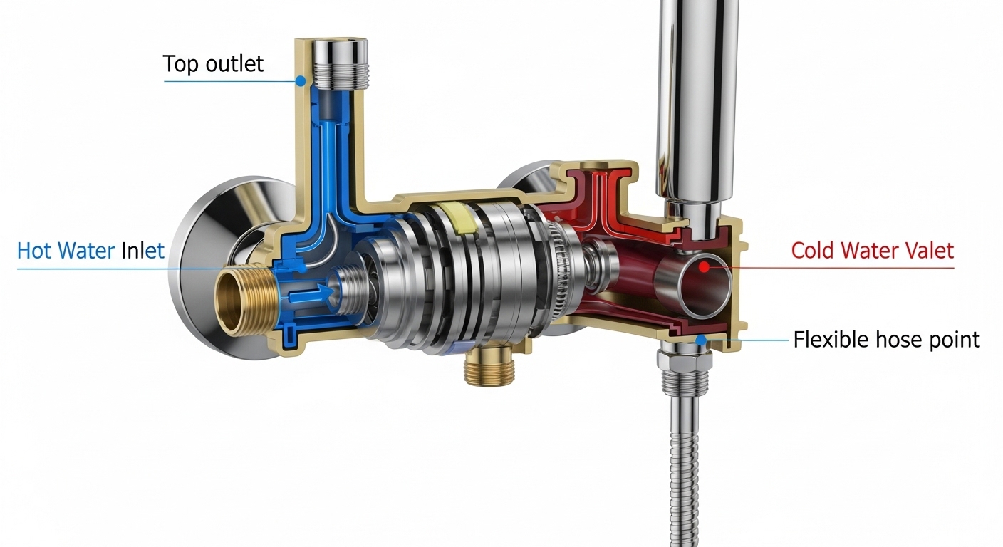 how to install shower mixer with diverter