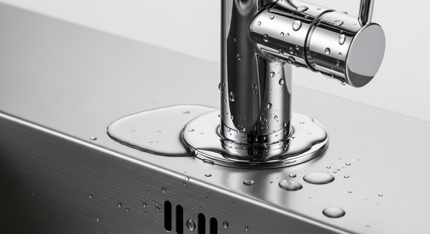kitchen faucet is leaking at the base