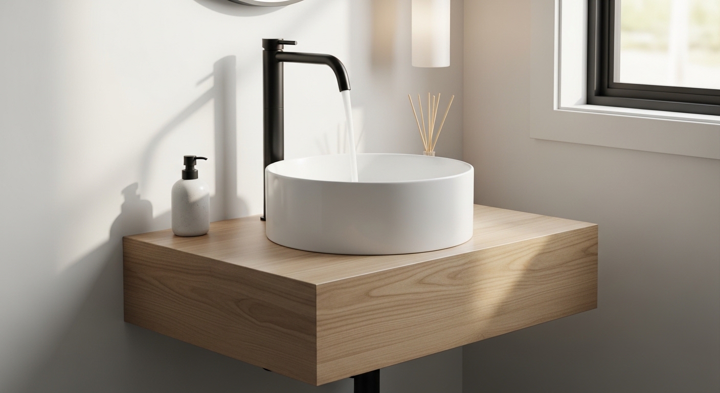matte black faucet for vessel sink