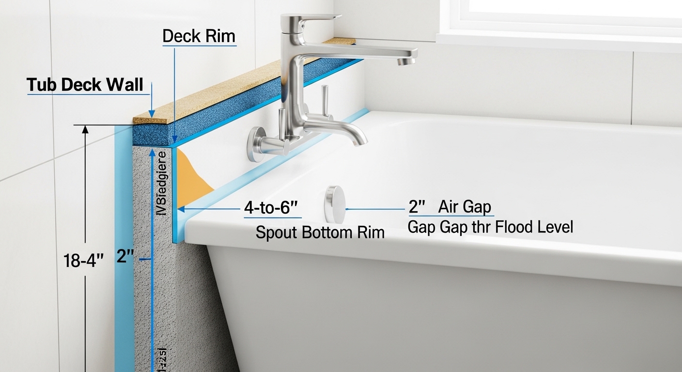 tub spout height off tub