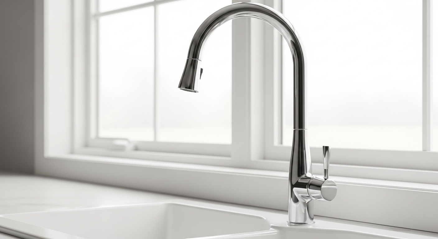 chrome gooseneck faucet